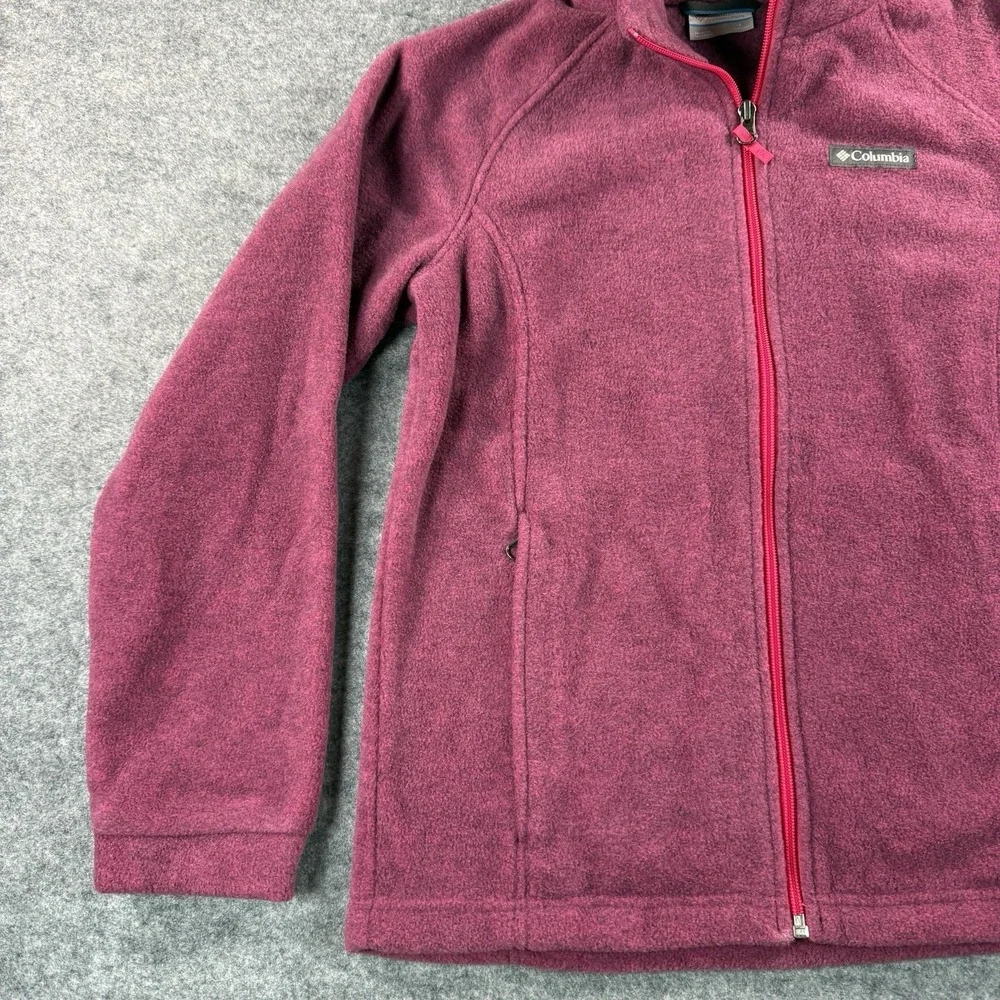 Columbia Full Zip Jacket Coat Girls‎ Youth Large Fuchsia Pink Fleece Comfort